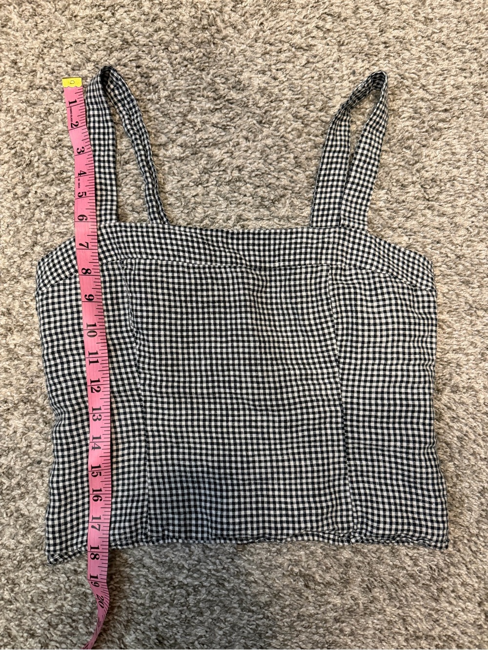 Quince 100% European Linen Fitted Tank classic mini gingham small - Picture 8 of 8